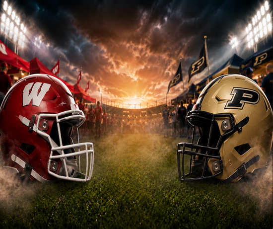 Wisconsin and Purdue Helmet Showdown